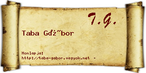 Taba Gábor névjegykártya